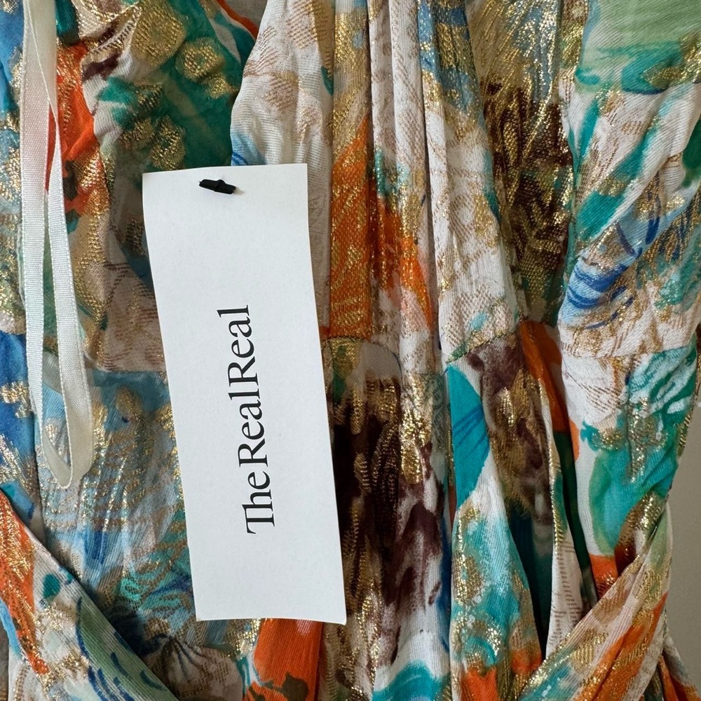 Diane von Furstenberg Silk Metallic Midi Dress • Size 4 - Picture 4 of 8